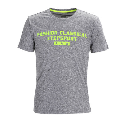 

XTEP Men&39s Sports Tops Comfortable Round T-Shirt T-Shirt Light-Shielded Short Sleeve T-Shirt 883129019081 Gray Green XL