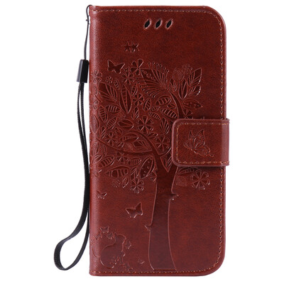 

Brown Tree Design PU Leather Flip Cover Wallet Card Holder Case for IPHONE 6