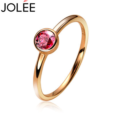 

Yulan JOLEE Natural Pink Crystal Silver Rings Colored Gems Simple Cute Cats Finger Circle Send Girlfriends Honored Wife Gifts All Fancy Pink