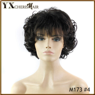 

YXCHERISHAIR Cheap Synthetic Short Kinky Curly Braid Wigs 6" 120g Water Wave Brazilian Human Hair