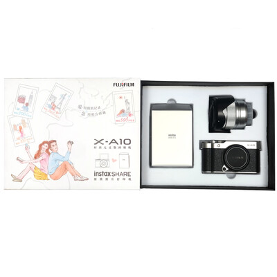 

Fuji FUJIFILM X-A10 XC 16-50II instax SP2 gift box silver black retro style compact portable WIFI real-time print photos