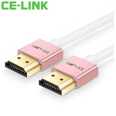 

CE-LINK HDMI cable version 20 thin line 3 meters high-definition cable computer HDTV monitor projector line support 4K 2K alloy shell rose gold 2525