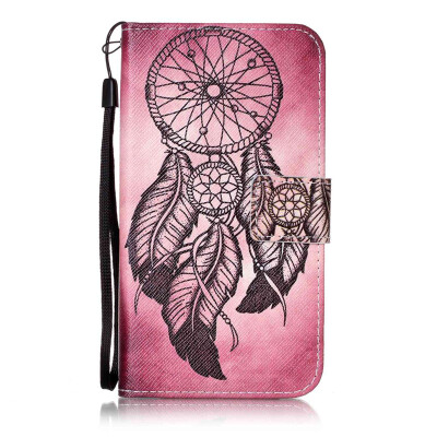 

Maroon Wind Chimes Design PU Leather Flip Cover Wallet Card Holder Case for LG K7/LG M1