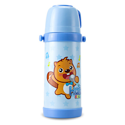 

【 early education】 aidebar Beva children's insulation Cup 400ML straight drinking cup student backpack outdoor water bottle 304 stainless steel cup EBW-400 blue