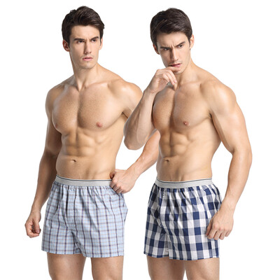 

BXMAN men&39s underwear men&39s flat pants cotton loose Aro pants summer men&39s underwear to increase the size of the grid 2 installed 85519001 185XXL