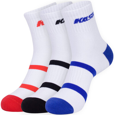 

Kisson KASON male socks jogging leisure cotton socks 3 pairs of FWSL013-1 white black white blue white red