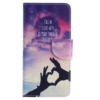 

Hands Love Design PU Leather Flip Cover Wallet Card Holder Case for SAMSUNG J7Prime