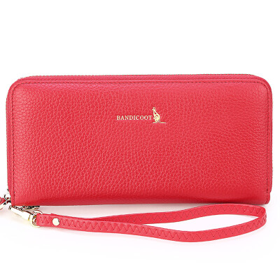 

Fashion style kangaroo (BANDICOOT) ladies wallet head layer leather zipper hand bag long wallet female 0020 red