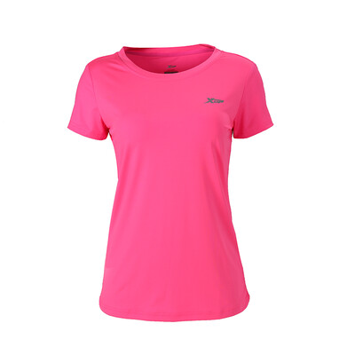 

(XTEP) Women's casual fashion comfortable round neck sports short-sleeved T-shirt 884228019186 fluorescent green 2XL