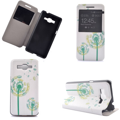 

Green Dandelion Design PU Leather Flip Cover Wallet Card Holder Case for Samsung Galaxy Grand Prime G530