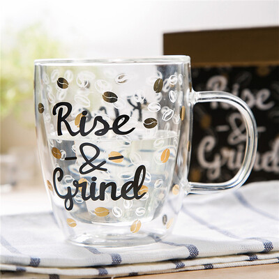 

Evergreen Double Green Cup Glass Cup Creative Print Cup