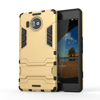 

Золотой Slim Robot Armor Kickstand Ударопрочный жесткий корпус из прочной резины для Microsoft Lumia 950 XL