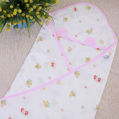 

[Jingdong supermarket] hi cymbals gauze baby blanket holding 4 layers of cotton gauze newborn child was wearing a towel towel gauze cover blanket 90 * 90CM thick pink