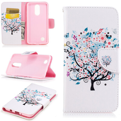 

Small tree Design PU Leather Flip Cover Wallet Card Holder Case for LG K8 2017