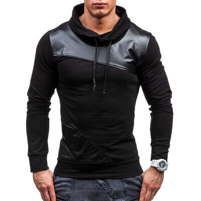 

New Men's Casual Stitching Hooded Fleece Pullover Hoodies