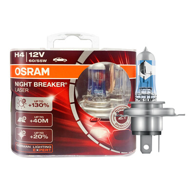 

OSRAM (OSRAM) автомобильная лампочка фар ближнего света дальнего света галогенная лампа лазерный ночной пульт ограниченного тиража H4 яркость 130% цветовая температура 4300K ​​2 поддержка