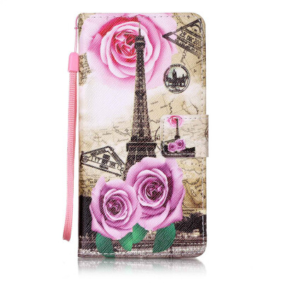 

Flower Tower Design PU Leather Flip Cover Wallet Card Holder Case for Samsung Galaxy J52016/J510