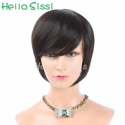 

Charming Glueless Virgin Brazilian Short  Lace Human Hair Wigs Bob Short Bob Cut Wigs with Baby Hair for Black Women
