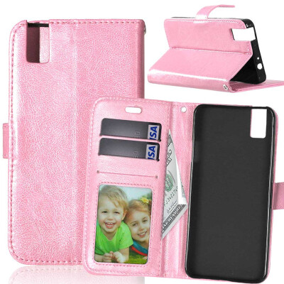 

Pink Style Classic Flip Cover with Stand Function and Credit Card Slot for HUAWEI Honor 7i/Shot X