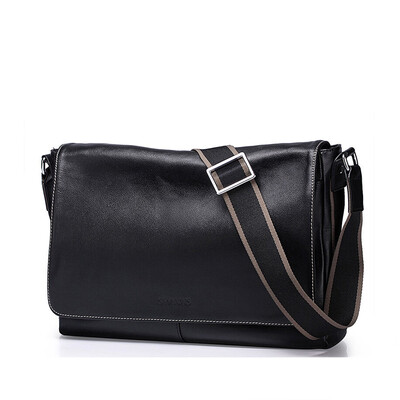 

Samson (SAMMONS) male head of the first layer of leather shoulder bag men casual postman bag Messenger bag 190263-01 black