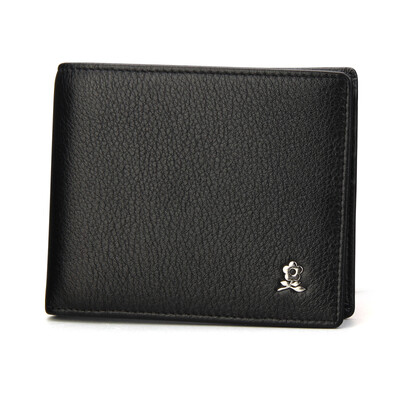 

Montagut MONTAGUT wallet mens business casual wallet top soft leather simple ticket holder MEDB39010302 black