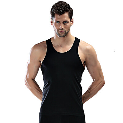 

Scarecrow Men&39s Lace Lycra Cotton Solid Color Round Collar Sports Long Sleeve Bottom Vest Male 82932 Black XXL