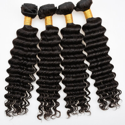 

Cy May Hair brazilian deep wave curly virgin hair 4pcslot Natural Color Unprocessed Brazilian curly Virgin Hair Weave 4 bundles