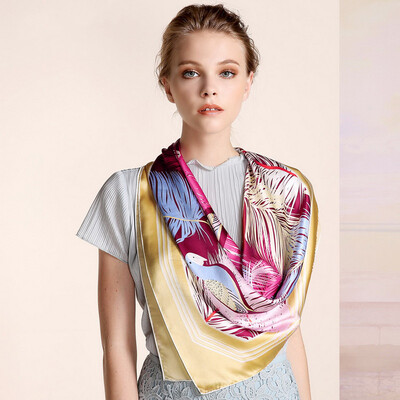 

Gemstone Butterfly Silk Silk Scarf Lady Весна / Лето Солнцезащитный шаль Высококачественный шелковый шарф 90 * 90 см 16 мм Тяжелая атласная подарочная коробка /