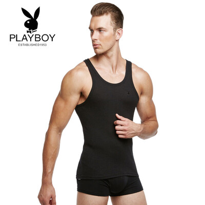 

Playboy (PLAYBOY) cotton male vest male stretch self-cultivation solid color vest movement base thin 7119 gray