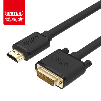 

(UNITEK) Y-C218C HDMI-DVI цифровой HD двусторонний конверсионный кабель DVI-HDMI монитор компьютера телевизор видео конверсия черная 2 метра