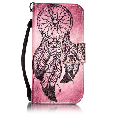 

Maroon Wind Chimes Design PU Leather Flip Cover Wallet Card Holder Case for Apple iPhone 5C