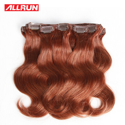 

Человеческий зажим для волос в растяжках Body Wave 112g Бразильский клип в 12inch # 33 Full Head 6pcs