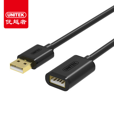 

UNITEK) Y-C428EBK high-speed USB2.0 data extension cord 1 meter computer USB A male to A female extension cable (AM-AF) gold-plated head