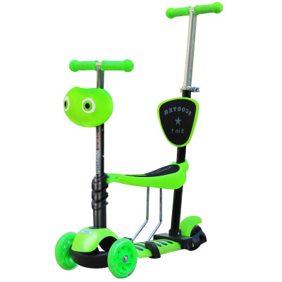 

Mackenzie children's scooters five-in-one multi-purpose children's three-wheeled sit-up pulley pedal twist swing car outdoor toys H1002-3 green