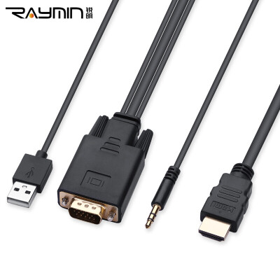 

Rui Ming RA251BK-0300 VGA-HDMI кабель HD видео конвертер адаптер VGA-оборот hdmi мужской ноутбук подключен дисплей проектор линия 3 метра