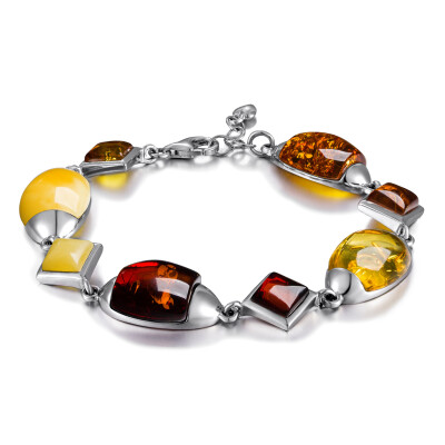 

Ao Niu Ni Amber Beeswax Bracelet Women Model S925 Silver Amber Beeswax Bracelet with Certificate Z00789