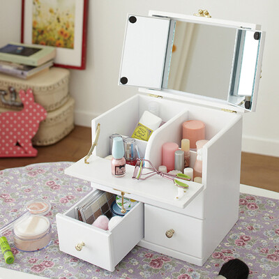 

【Jingdong Supermarket】 Home Decoration Multi-purpose Cosmetic Case Cosmetic Storage Box Dressing Case Simple Modern Makeup Set Mini Dresser