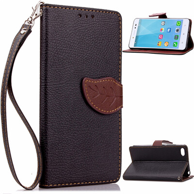

Black Design PU Leather Flip Cover Wallet Card Holder Case for Lenovo S90