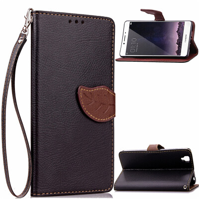 

Black Design PU Leather Flip Cover Wallet Card Holder Case for OPPO R7S