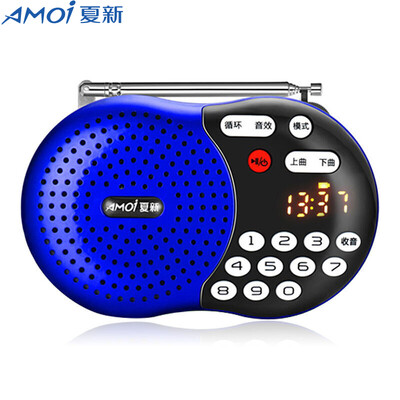 

Amoi x400 Card Speaker Portable Elderly Radio Square Dance Sound Outdoors Outdoor mp3 Music Player Audio Speaker Blue