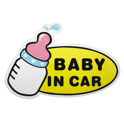 

Sheng Sheng special waterproof sunscreen reflective car stickers baby in car car stickers female baby in the car warning stickers baby car stickers white size 1417cm