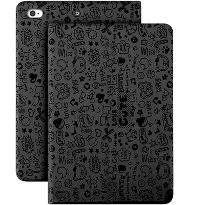 

BIAZE Apple iPad Air2 / air1 Чехол iPad5 / 6 Корпус планшетного ПК Anti-Wrestling All-Envelope Smart Sleeping Leather Case Маленькая серия ведьм PB06-Black