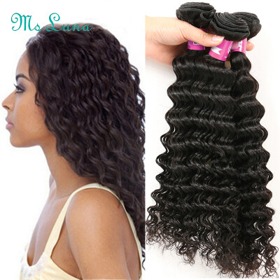 

3 Bundles Malaysian Deep Wave Virgin Hair 8A Malaysian Curly Hair Extensions Malaysian Virgin Hair Deep Curly Human Hair Weave