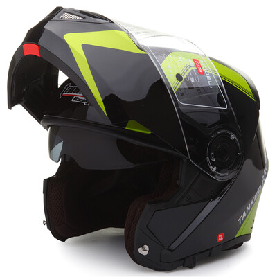 

Tanked Racing Motorcycle Helmet Racing Helmet Facelift Helmet Dual Lens T270 Four Seasons Universal XL Code Black Gear