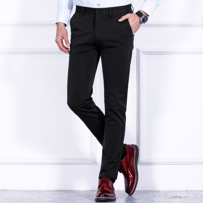 

Crocodile trousers men's wear-free straight Slim elastic pants professional men's business casual trousers 7911 red wine 31