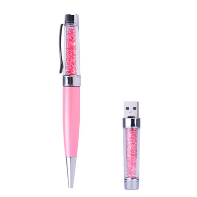 

One box surprise creative Christmas gift built-in U disk 16GB built-in 100 crystal diamond ball pen birthday gift to send girls pink SJ-5