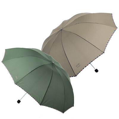 

Heaven umbrella umbrella to strengthen the reinforcement of 10 steel umbrella business umbrella easy to dry fine sun umbrella dual combination of 2 sets of equipment installed 3311E touch 3 moss green 4 camel