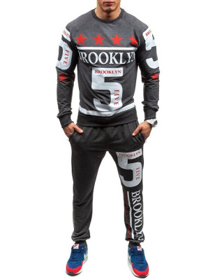 

2016 New men' fashion 2 parts sweatshirt and sport pants set