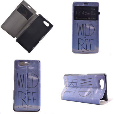 

Wild Free Design Кожа PU откидной крышки Кошелек для карты Держатель чехол для Sony Xperia Z4 mini
