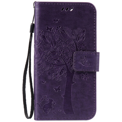 

Purple Tree Design PU Leather Flip Cover Wallet Card Holder Case for LENOVO Lemon 3